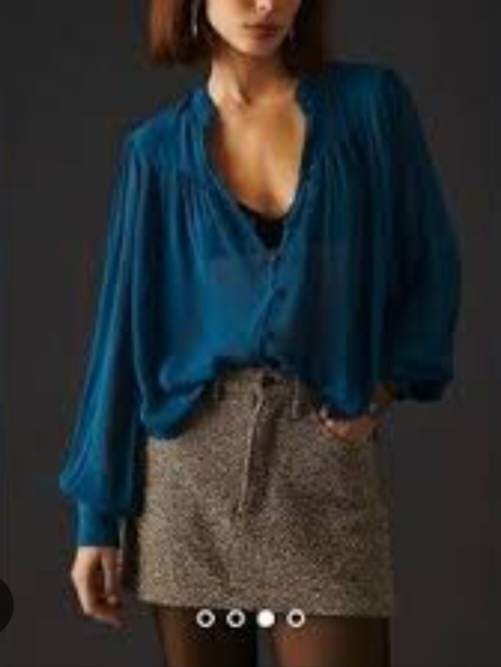Anthropology Blouse V-neck Size XL